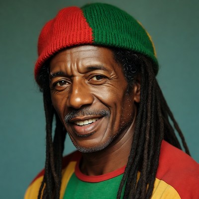 Rastafarian man with dreadlocks and tam hat