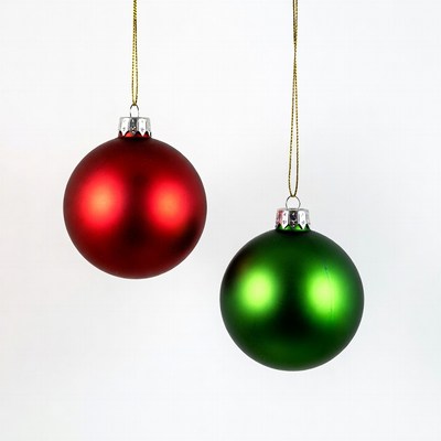 Red and Green Christmas Ornaments Hanging