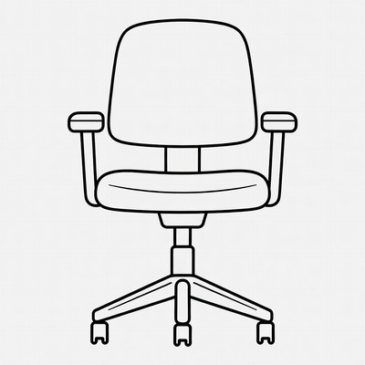 Office Chair Line Art Illustration