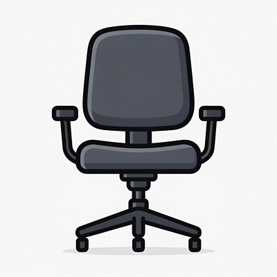 Black Office Chair Illustration