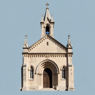 Gothic Stone Church Isolated Background