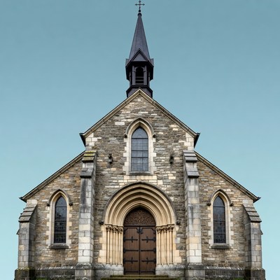 Stone Gothic Church with Steeple