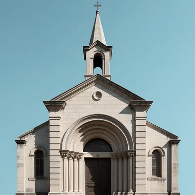 Stone Church with Steeple