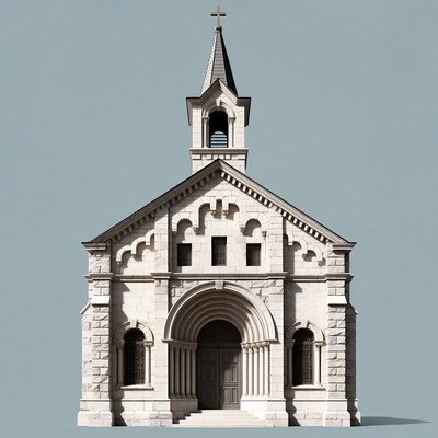 Stone Church with Steeple