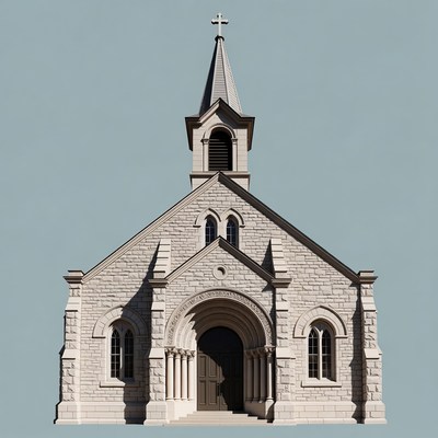 Stone Church with Steeple