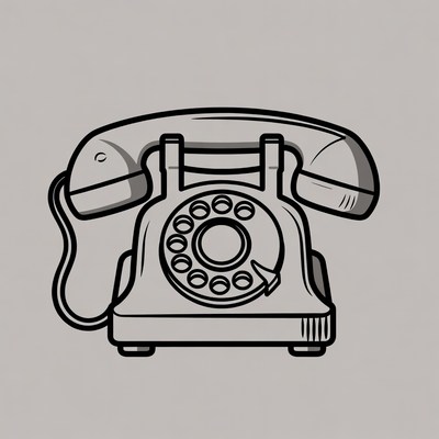 Vintage Rotary Phone Illustration