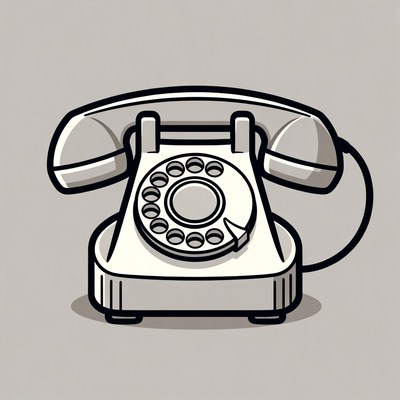 Vintage Rotary Dial Phone Illustration