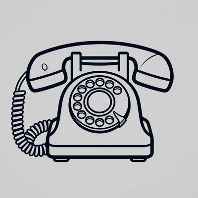 Vintage Rotary Phone Illustration