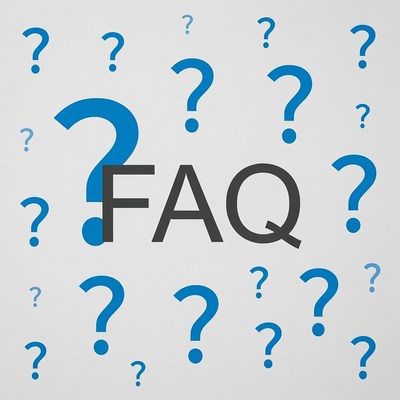 FAQ with Blue Question Marks