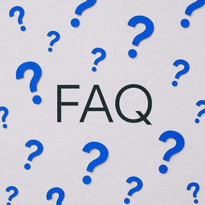 FAQ with Blue Question Marks