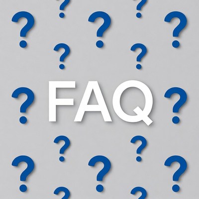 FAQ with Blue Question Marks