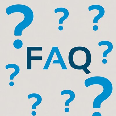 Blue FAQ Question Marks Illustration