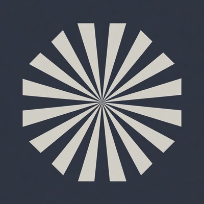 White Radial Sunburst on Navy Background