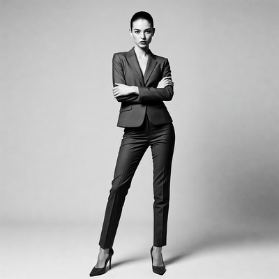 Woman in Suit with Arms Crossed