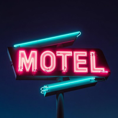Glowing Neon Motel Sign
