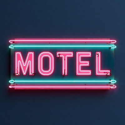 Glowing Pink Motel Neon Sign