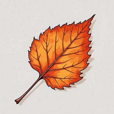 Orange Autumn Leaf Illustration