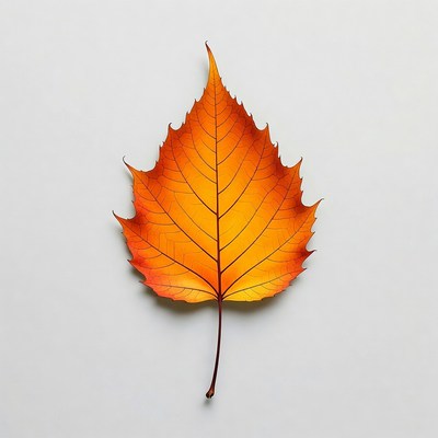 Vibrant orange autumn leaf
