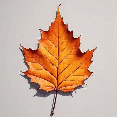 Vibrant orange maple leaf
