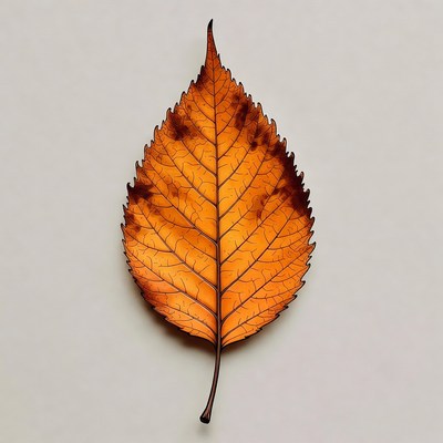 Autumn orange leaf isolated