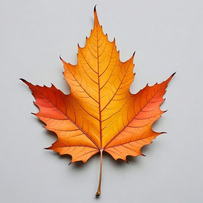 Vibrant orange maple leaf