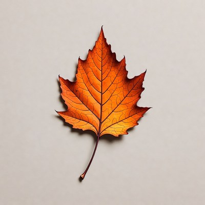 Orange maple leaf isolated