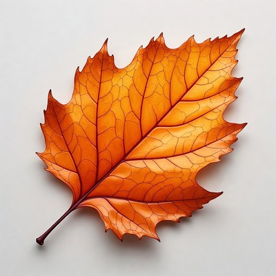 Vibrant orange maple leaf