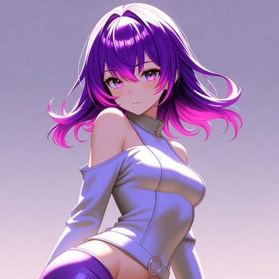 Anime girl with purple hair