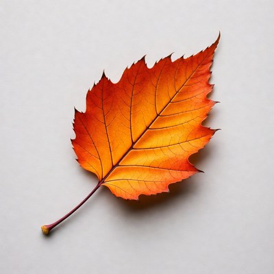 Vibrant orange maple leaf
