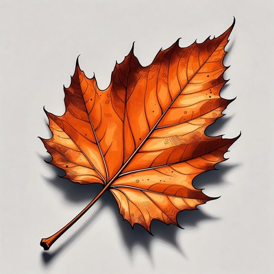 Vibrant orange maple leaf illustration