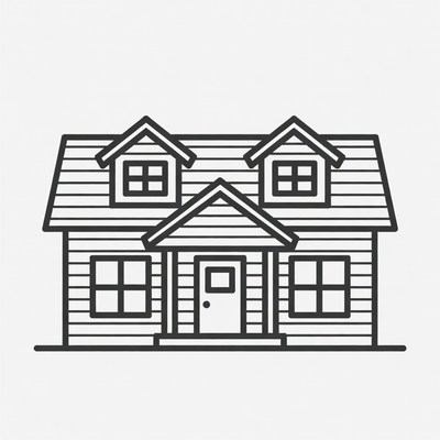 Line drawing house illustration
