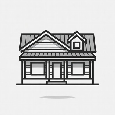 Line Art House Illustration