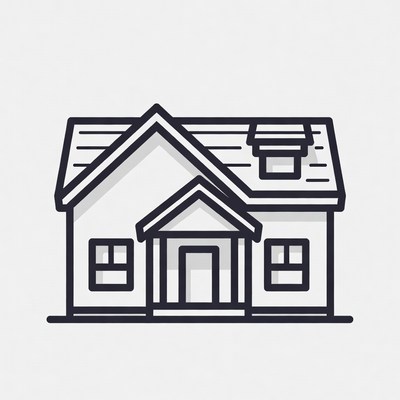 Line Art House Illustration
