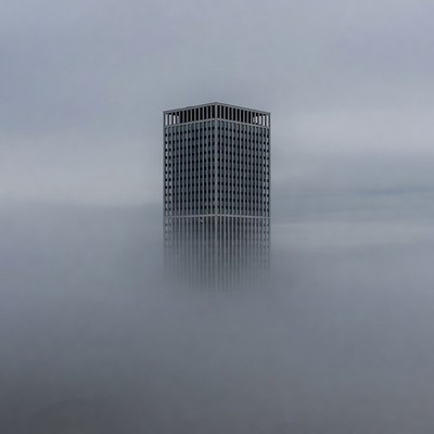 Skyscraper in Dense Fog