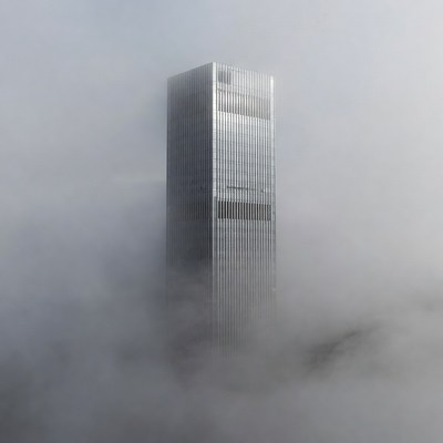 Skyscraper in Dense Fog