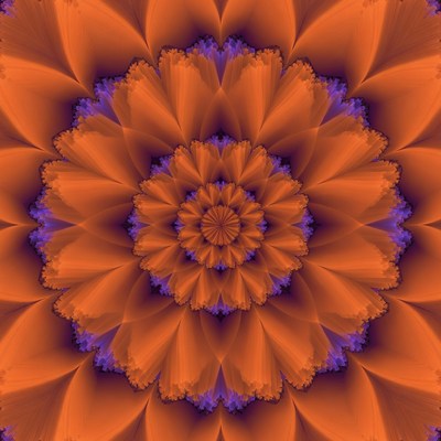 Orange Purple Mandala Pattern