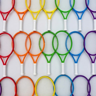 Colorful Tennis Rackets Grid