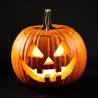 Jack-o'-lantern on black background