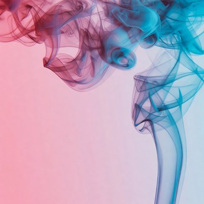 Colorful swirling smoke clouds