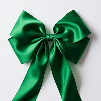 Shiny Green Satin Bow