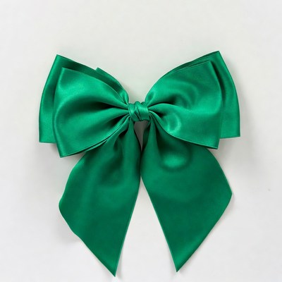 Green Satin Bow Isolated