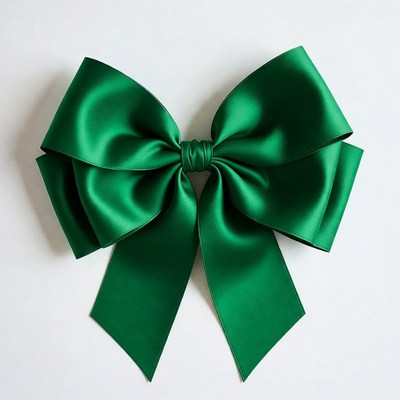 Large Green Satin Bow