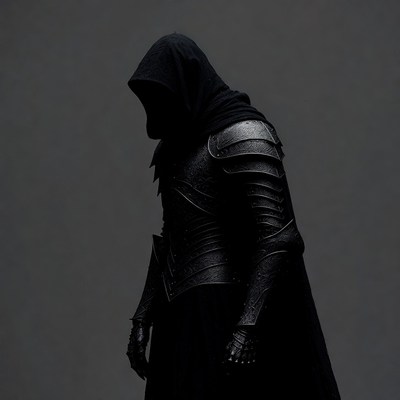 Hooded Knight in Dark Armor