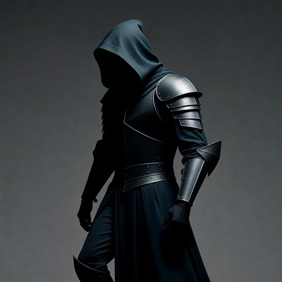 Hooded Knight in Dark Armor