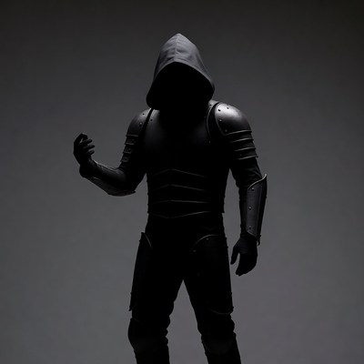 Hooded Armored Man Silhouette