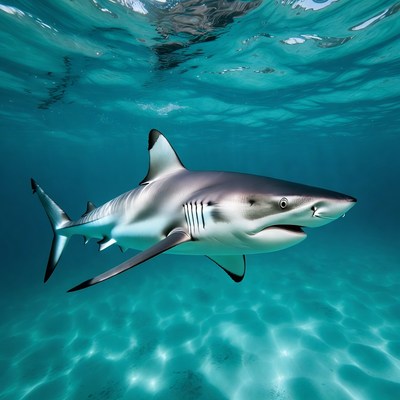 Blacktip shark swimming underwater