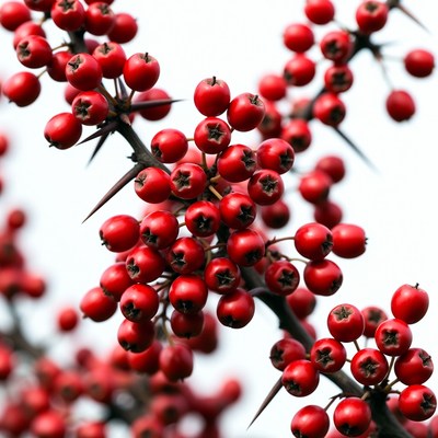 Red Berries on Thorny Branches