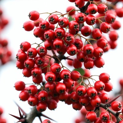 Red Mountain Ash Berries Cluster