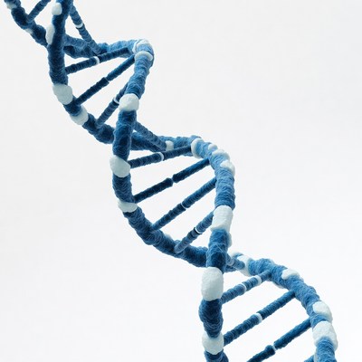 Blue Double Helix DNA Strand