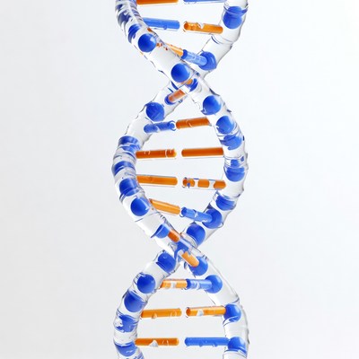 Blue DNA Double Helix Structure